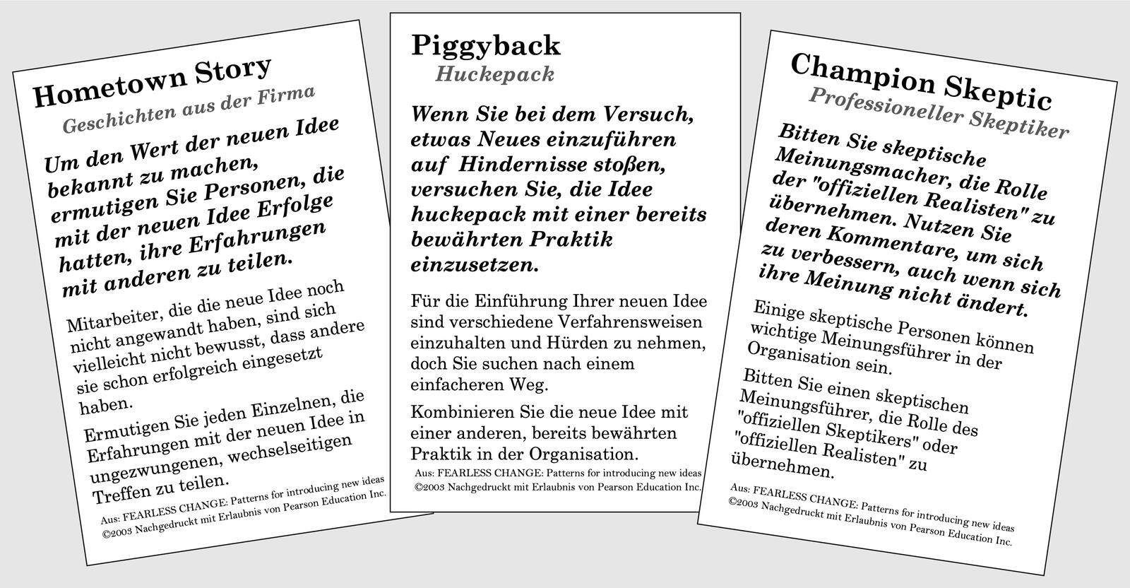 Abb. 5: Fearless-Journey-Beispiel-Strategien. © Marc Bless Abb. 5: Fearless-Journey-Beispiel-Strategien. © Marc Bless