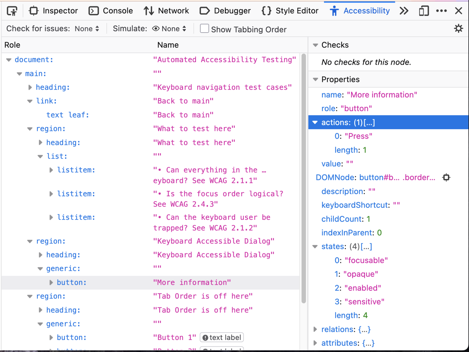 Abb. 4: Accessibility Tree in Firefox. © A. Maier