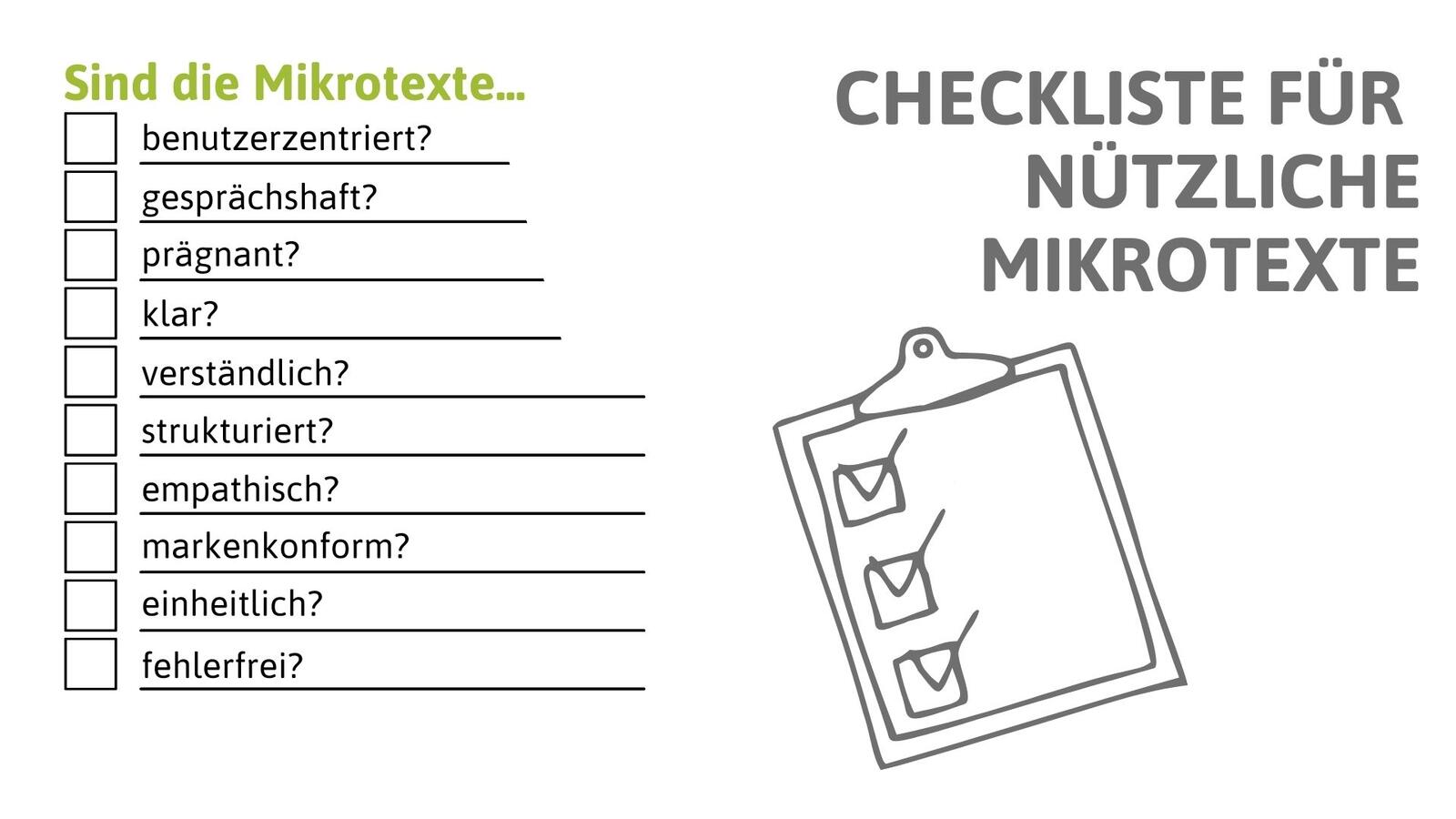 Abb. 11: Checkliste zur Erstellung nützlicher Mikrotexte. Quelle: Eigene Darstellung Abb. 11: Checkliste zur Erstellung nützlicher Mikrotexte. Quelle: Eigene Darstellung