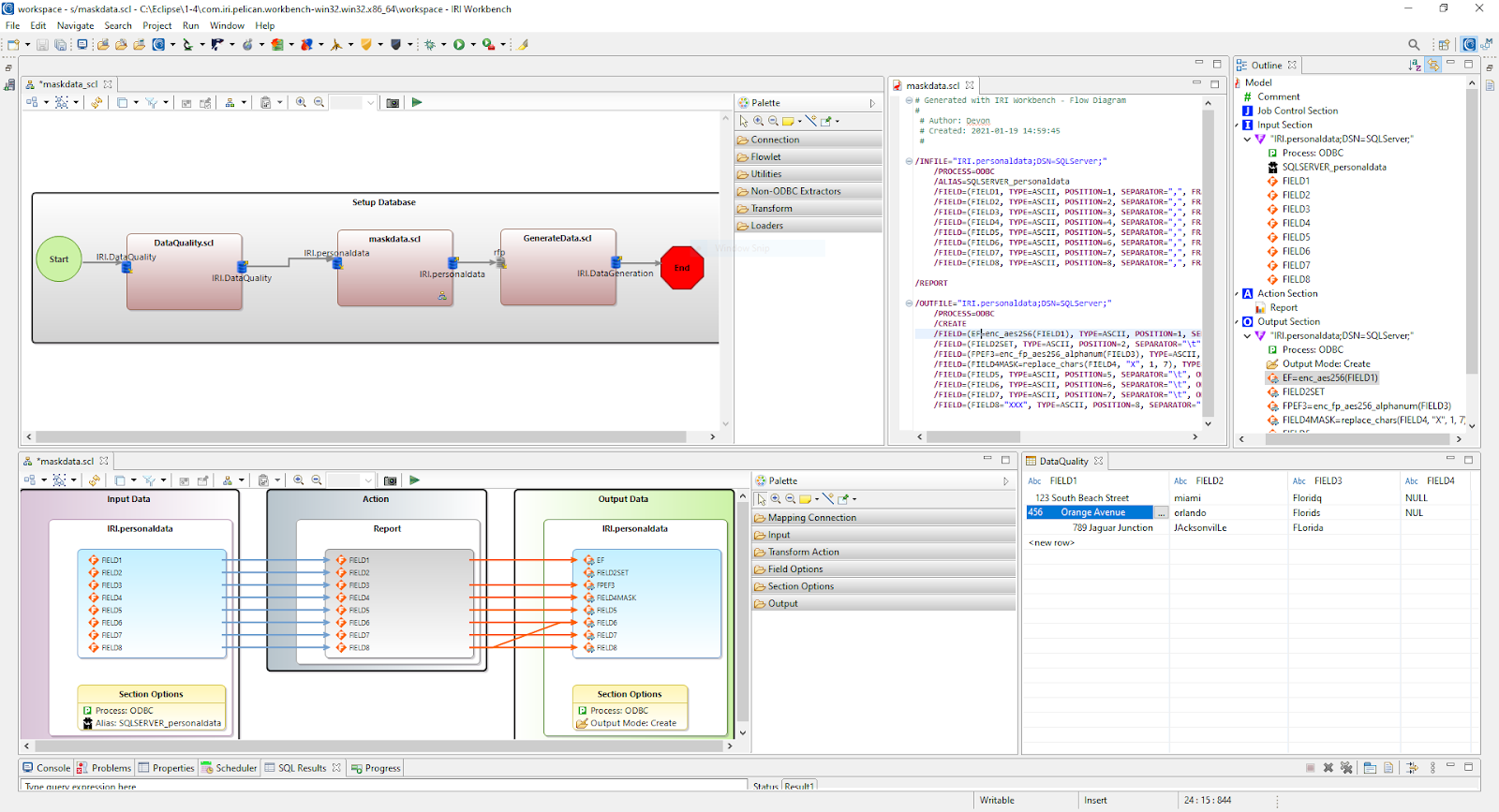 Abb. 3: Definition und Anwendung von Datenmaskierungsregeln in der IRI FieldShield GUI innerhalb der Workbench. Quelle: https://www.iri.com. © Dr. Veikko Krypczyk Abb. 3: Definition und Anwendung von Datenmaskierungsregeln in der IRI FieldShield GUI innerhalb der Workbench. Quelle: https://www.iri.com. © Dr. Veikko Krypczyk