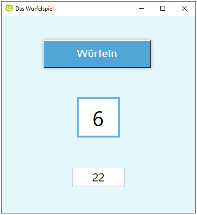 Abb. 2: Ganz einfaches Beispiel, wie man in kürzester Zeit ein simples Würfelspiel erstellt. © Hauke Fehr